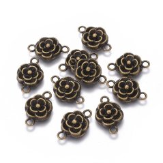 Közbülső bronz virág12x12x3,5mm
