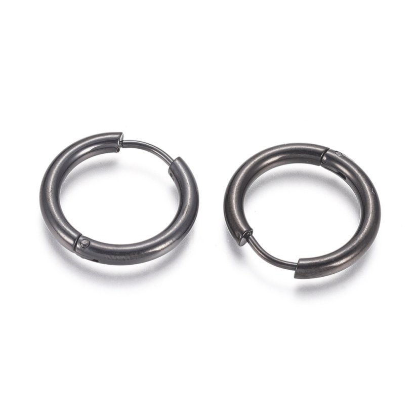 Náušnicové zapínání z 304 ocele, 19x2,5 mm, gunmetal