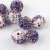 Shamballa gulička 10x10 mm prievlak 2 mm bielo-fialová