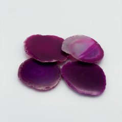 Achátový plátek, fialový, cca 6-7 cm