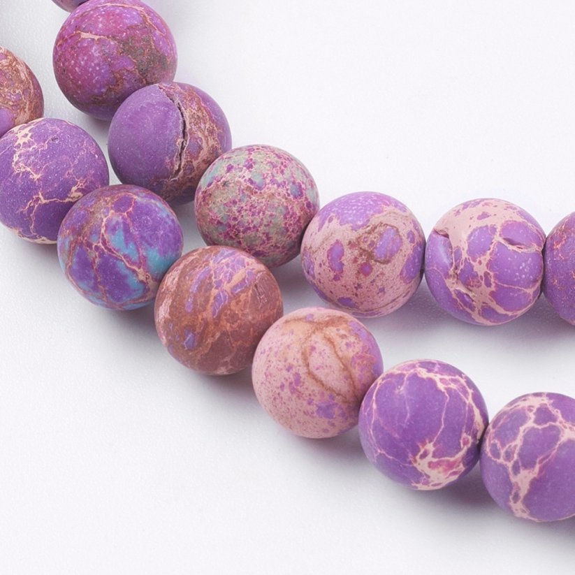 Prírodný regalit - korálky matné fialové 8 mm