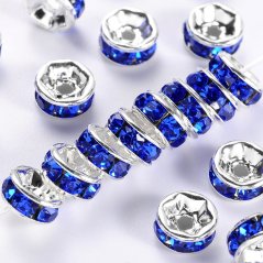 Štrasová rondelka s kamienkami - modrá 8x3,8mm