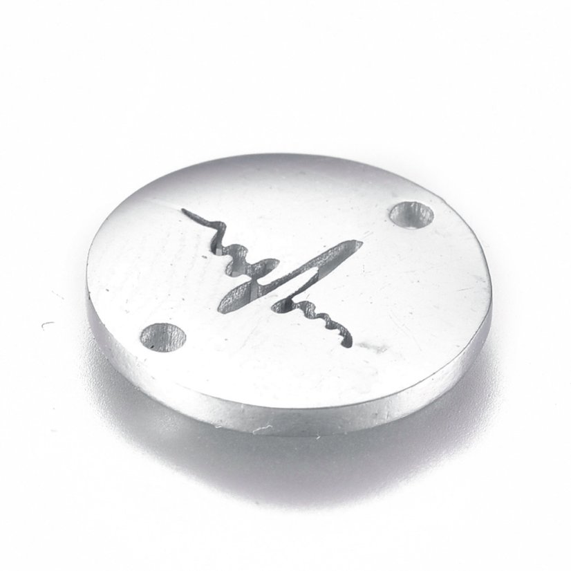 Mezidíl z 304 oceli, srdeční tep, stříbrný, 12x1 mm