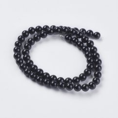 Přírodní onyx - korálky, černé, 6 mm