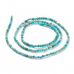Türkis Hubei - Perlen, blau, geschliffen 2 mm