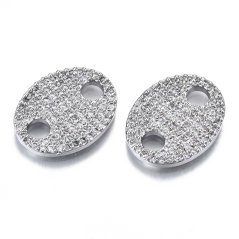 "Ovális" közbülső sárgaréz cirkóniákkal, 20x15x2 mm