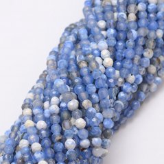 Naturachat - Perlen, Eis, geschliffen, blau, 4 mm
