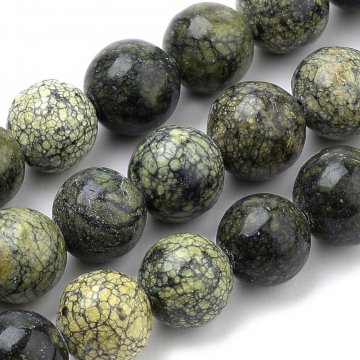 Mineralperlen aus Serpentin - Perlenloch - 1 mm