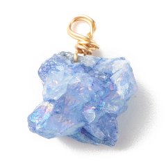 Anhänger aus Achatdruse, hellblau, 13~32x7~17x6~13 mm