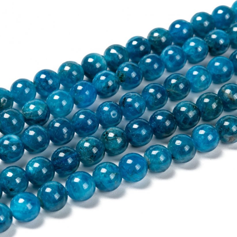 Természetes apatit, A osztály - gyöngyök, kék, 8 mm