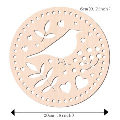 Fa alap kosárhoz, madár, 200x6 mm