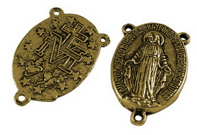 Medzidiel pre ruženec - zlatý, 23x14x3 mm