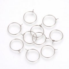 Öffenbarer Ohrring-Verschluss aus 304 Stahl, silbern, 14 mm