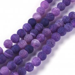 Přírodní achát - korálky, ledové, fialové, 8 mm