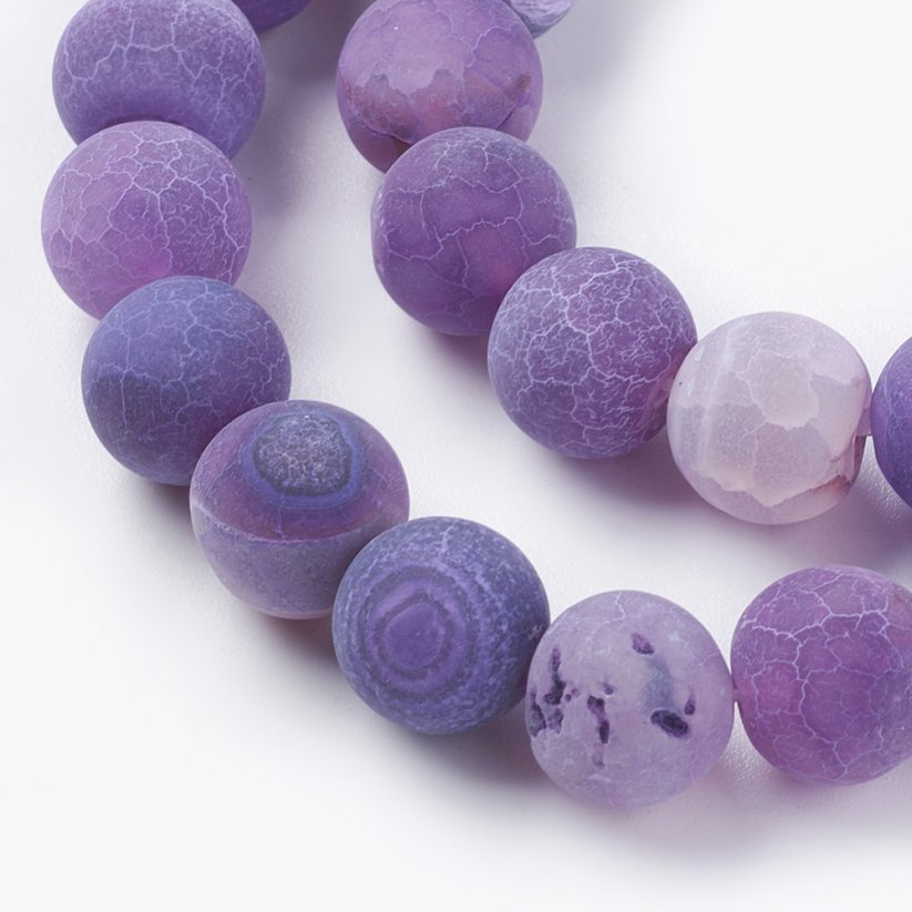 Naturachat - Perlen, Eis, violett, 10 mm