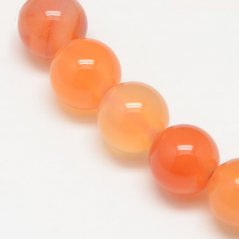 Természetes karneol - gyöngyök, narancs 6 mm