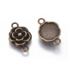 Közbülső bronz virág12x12x3,5mm