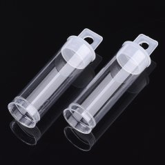 Plastová fľaštička s uzáverom na korálky, 68x19 mm, kapacita 10 ml