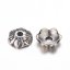 Fém gyöngykupak, virág, ezüst, 6x2 mm