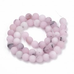 Természetes jáspis - gyöngyök, cseresznyevirág, matt, rózsaszín, 8 mm