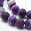 Természetes csíkos achát - gyöngyök, matt, lila, 8 mm
