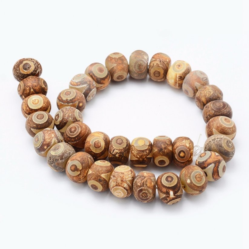Naturachat - Tibetische Dzi Rondelle Perlen, 15~16x10~11mm