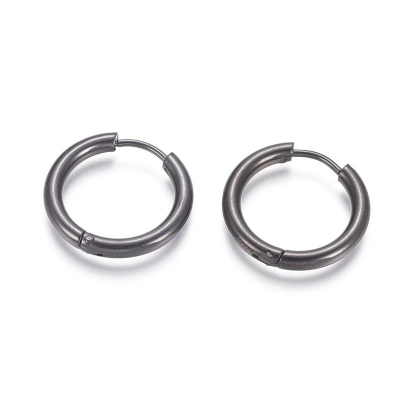 Náušnicové zapínání z 304 ocele, 19x2,5 mm, gunmetal
