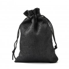 Zsákvászon táska fekete színben - 14x10 cm