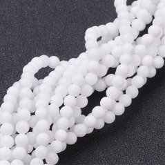 Prírodný nefrit - korálky biele 4 mm