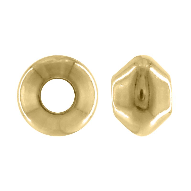 Sima gyöngy, bicone, arany, 5 mm, gold filled