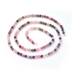 Přírodní turmalín - korálky, vícebarevné, broušené, 3 mm