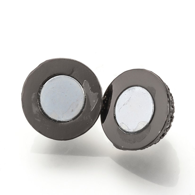 Magnetické zapínanie s kubickými zirkónmi z mosadze, gunmetal, 12x8 mm