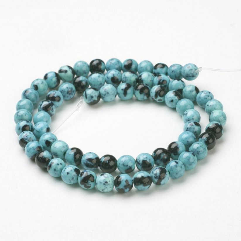 Synthetischer ozeanischer Nephrit - Perlen, blau-schwarz, 8 mm