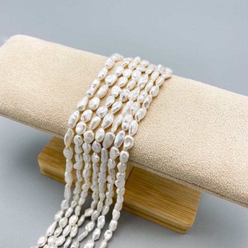 Přírodní říční perly, keshi, 6-7 mm