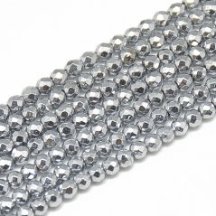 Metallisierter synthetischer Hämatit - Perlen, geschliffen, 2 mm