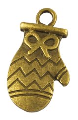Prívesok rukavice - starobronzový, priemer 26x14x2mm