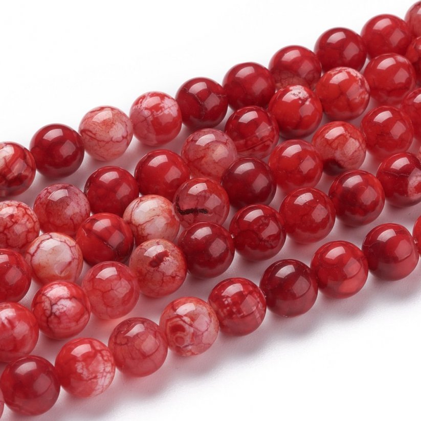 Naturachat - Perlen, rot, geknackt, 8 mm