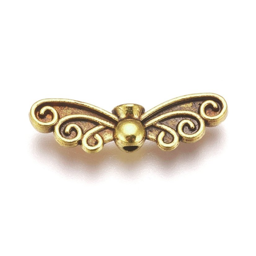Fém szárnyelválasztó, arany, 22x7mm