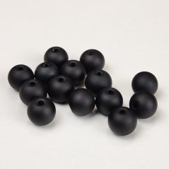 Sklenené korálky matné - 8mm čierne