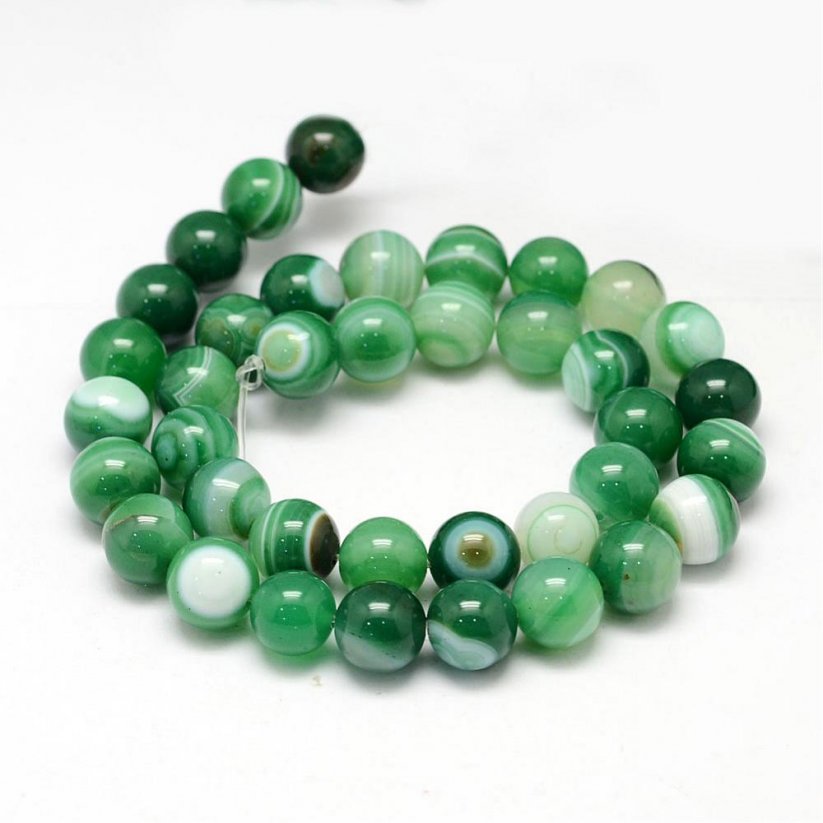 Gestreifter Naturachat - Perlen, grün, 8 mm