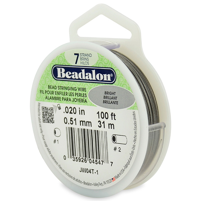Beadalon Nylon Kordel, klar, 7 Stränge, Durchmesser 0,51 mm/30 m