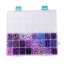 Skleněné korálky mix - 24 barev, fialové, set 8 mm