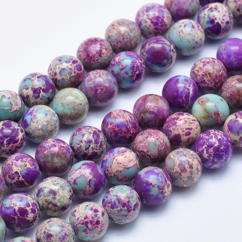 Natürlicher Regalit - Perlen, blau-violett, 8 mm