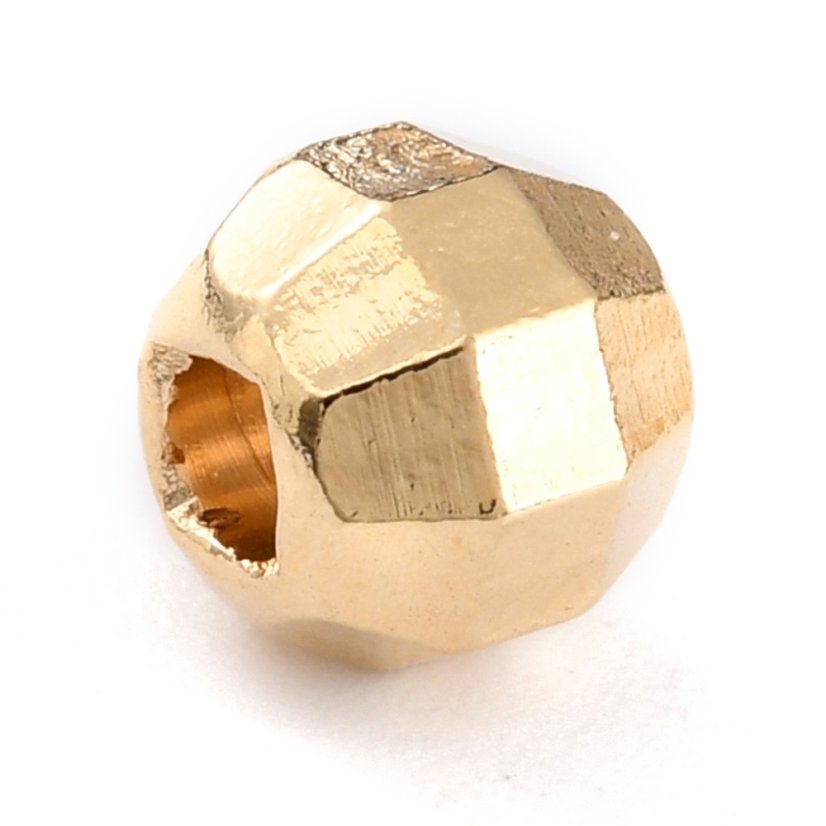 Mosadzný oddeľovač, gulička, zlatá, 5,5x5 mm