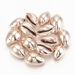 Fémezett kauri kagyló, rosegold - 14~20x9~14x7~10 mm