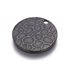 Přívěsek ze 304 ocele se strukturou, černý (EP), 15x1 mm