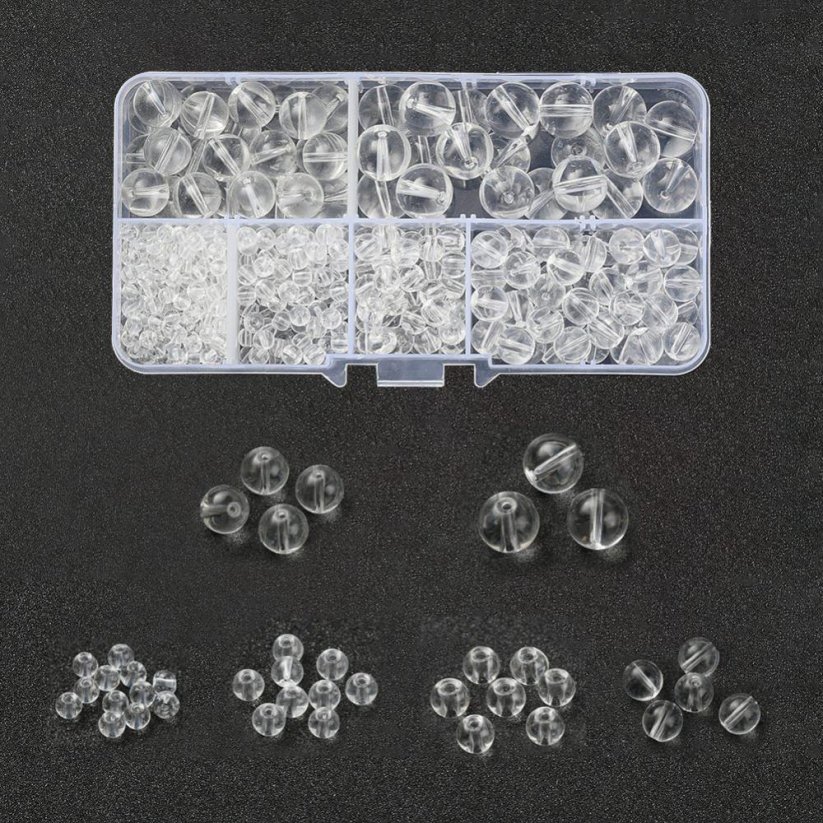 Glasperlen - 6 Arten, 3-12 mm