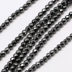 Syntetický hematit - korálky, brúsené, 2 mm