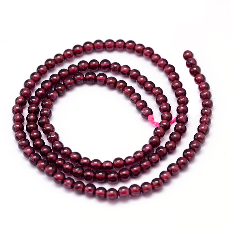 Přírodní granát - korálky, hnědé, třída A, 3 mm