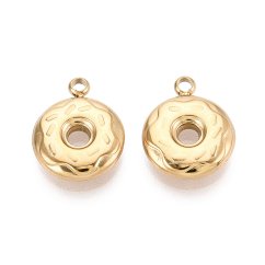 Přívěsek z 304 (IP) ocele "Donutek - zlatý" 15 × 12 × 3 mm